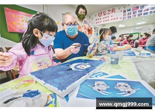 小朋友用画笔展现体育明星风采的创意绘画展示