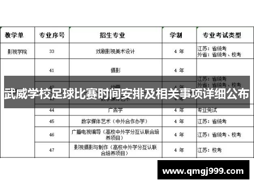 武威学校足球比赛时间安排及相关事项详细公布